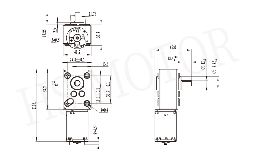 40方形齿轮箱外形图 (1)